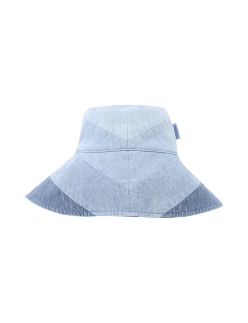 Chevron Denim Long Brim Hat