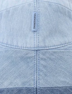 Chevron Denim Long Brim Hat