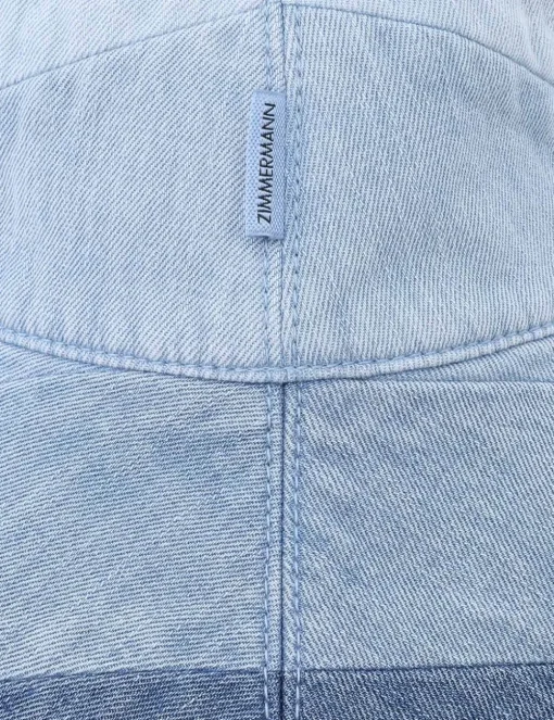 Chevron Denim Long Brim Hat
