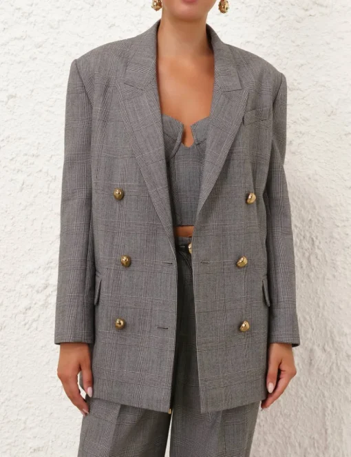 Crush Check Oversized Jacket