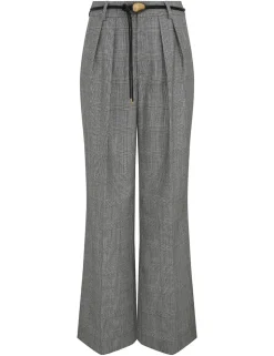 Crush Check Wide Leg Pant