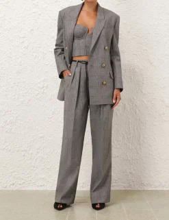 Crush Check Wide Leg Pant
