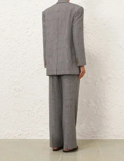 Crush Check Wide Leg Pant