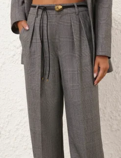 Crush Check Wide Leg Pant