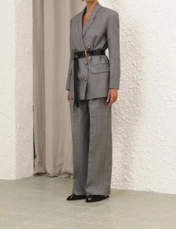 Crush Check Wide Leg Pant