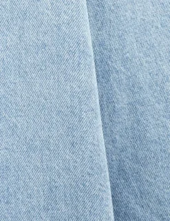 Crush Denim Full Midi Skirt