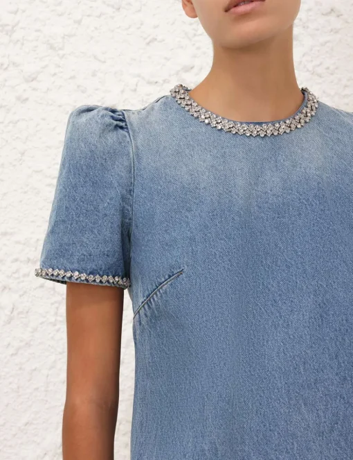 Crush Embellished Denim Dress