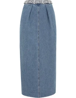 Crush Embellished Denim Skirt