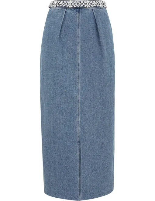 Crush Embellished Denim Skirt