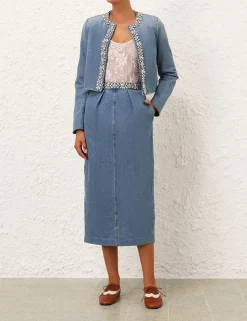 Crush Embellished Denim Skirt