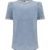 Crush Embellished Denim Top