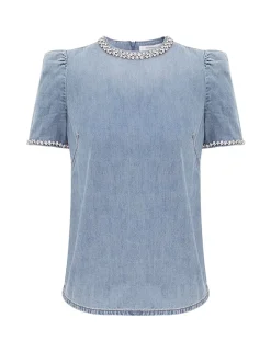 Crush Embellished Denim Top