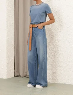 Crush Embellished Denim Top