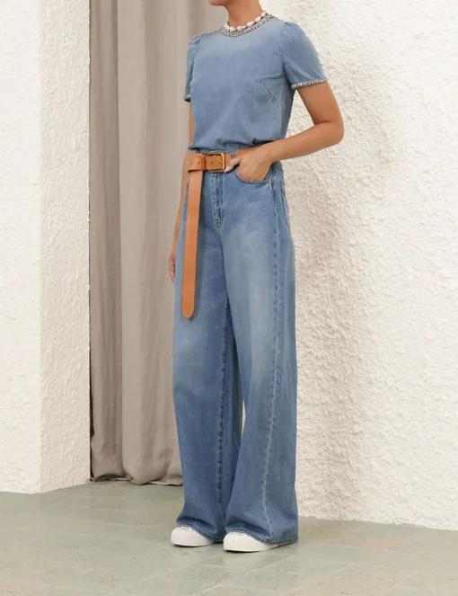 Crush Embellished Denim Top