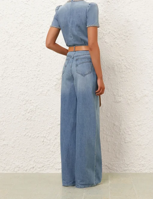 Crush Embellished Denim Top