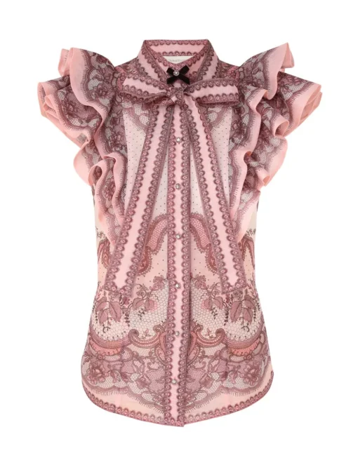Crush Frilled Fitted Blouse