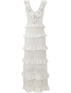 Crush Frilled V-Neck Midi