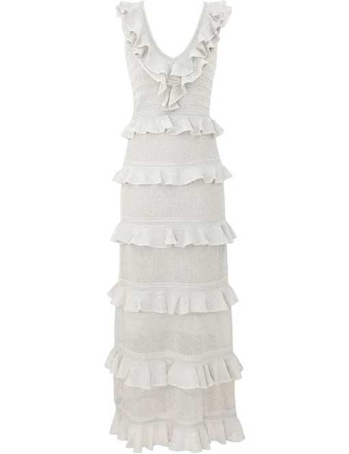 Crush Frilled V-Neck Midi