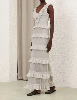 Crush Frilled V-Neck Midi