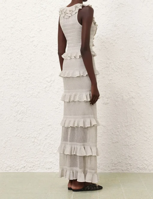 Crush Frilled V-Neck Midi
