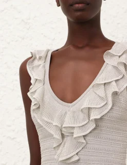 Crush Frilled V-Neck Midi