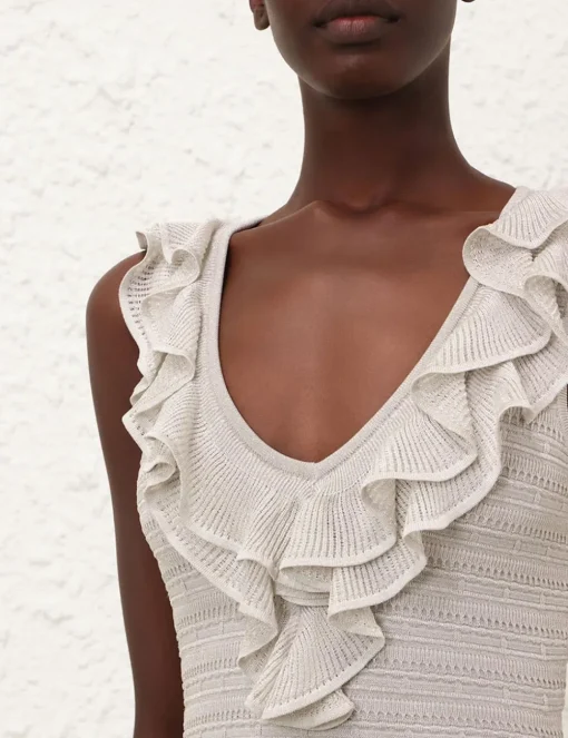 Crush Frilled V-Neck Midi