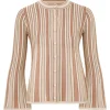 Crush Metallic Stripe Cardigan