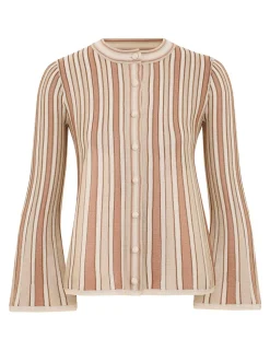 Crush Metallic Stripe Cardigan