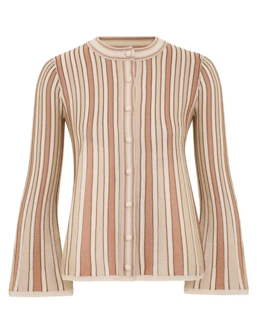 Crush Metallic Stripe Cardigan