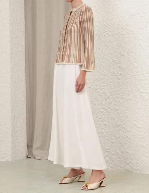 Crush Metallic Stripe Cardigan