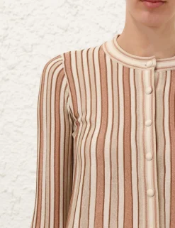 Crush Metallic Stripe Cardigan