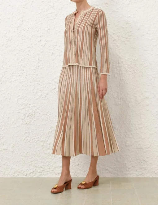 Crush Metallic Stripe Cardigan