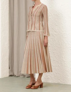 Crush Metallic Stripe Cardigan
