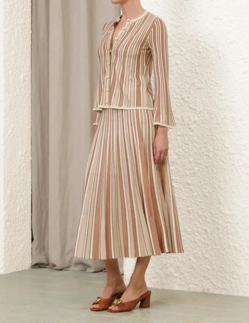 Crush Metallic Stripe Cardigan