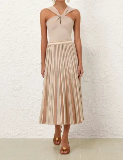 Crush Metallic Stripe Skirt