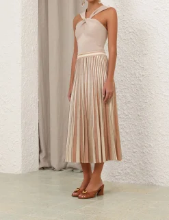 Crush Metallic Stripe Skirt