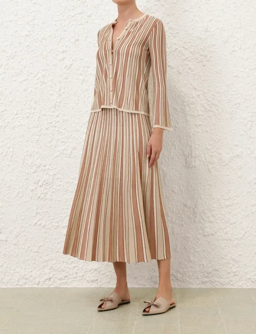 Crush Metallic Stripe Skirt