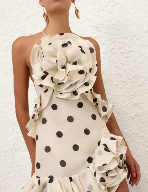 Crush Ruffle Halter Mini Dress
