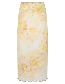 Crush Scalloped Midi Skirt