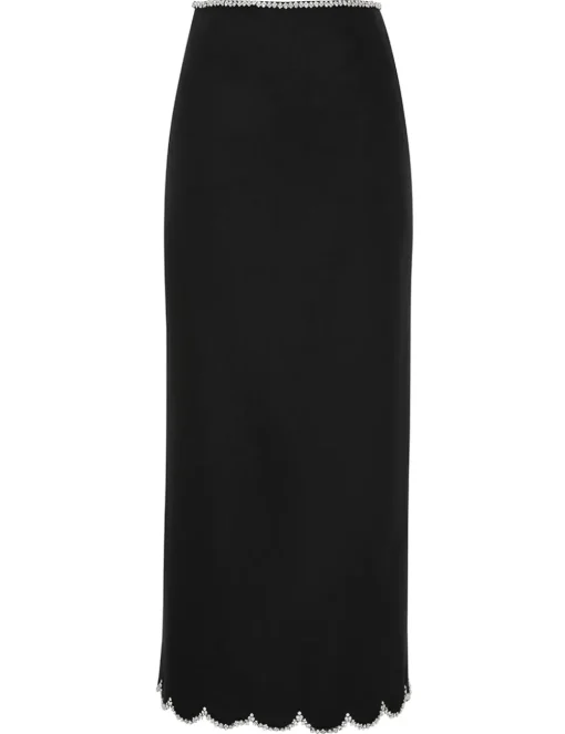 Crush Scalloped Midi Skirt