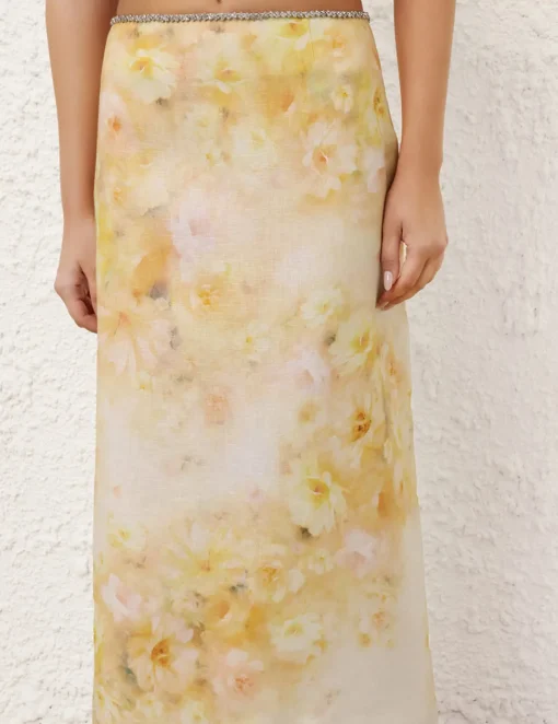 Crush Scalloped Midi Skirt
