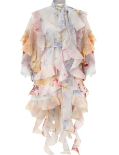 Crush Spliced Ruffle Dress