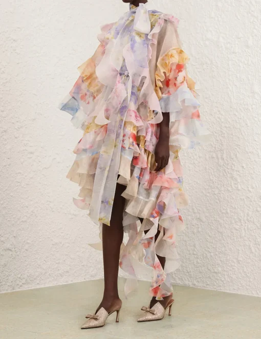 Crush Spliced Ruffle Dress