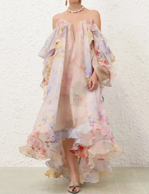 Crush Strapless Ruffle Dress