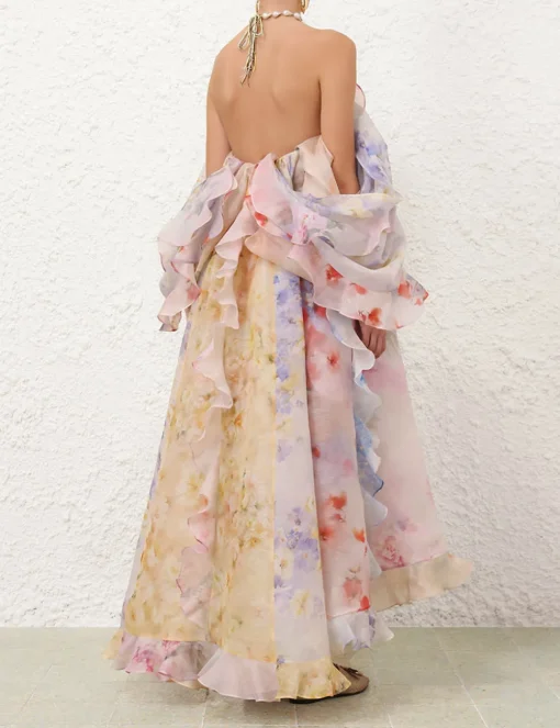 Crush Strapless Ruffle Dress