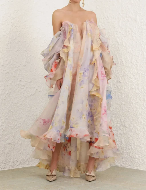Crush Strapless Ruffle Dress