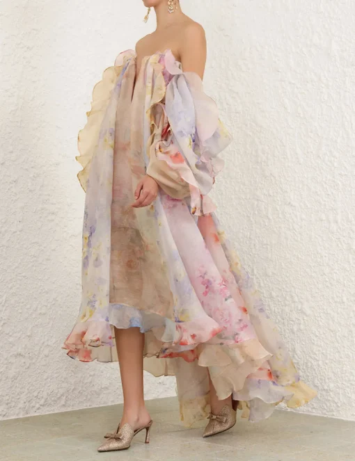 Crush Strapless Ruffle Dress