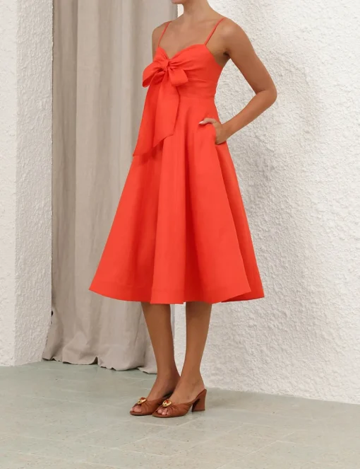 Crush Tie Front Midi Dress