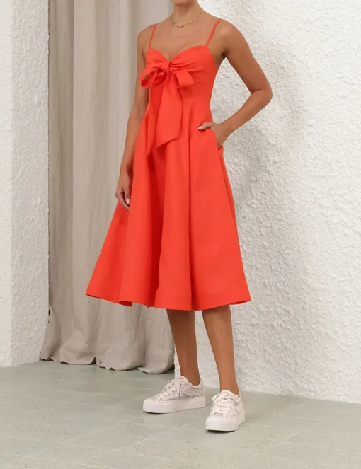 Crush Tie Front Midi Dress