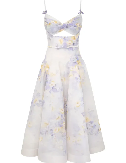 Crush Twist Front Midi Dress